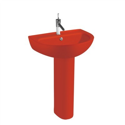 红色立柱盆批发零售DK-9824 卫浴空间中的一抹亮色